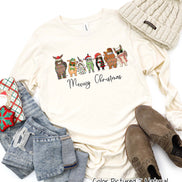 Meowy Christmas Cats wrapped in Lights Tee or Sweatshirt