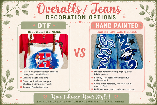 🌈 Custom DTF/Transfer Spirit Overalls & Jeans