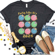 Party Like It's 2024 Disco Ball New Year Tee or Sweatshirt