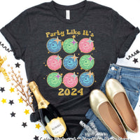 Party Like It's 2024 Disco Ball New Year Tee or Sweatshirt
