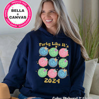 Party Like It's 2024 Disco Ball New Year Tee or Sweatshirt