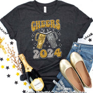 Tumbler Cheers 2024 New Year Tee or Sweatshirt