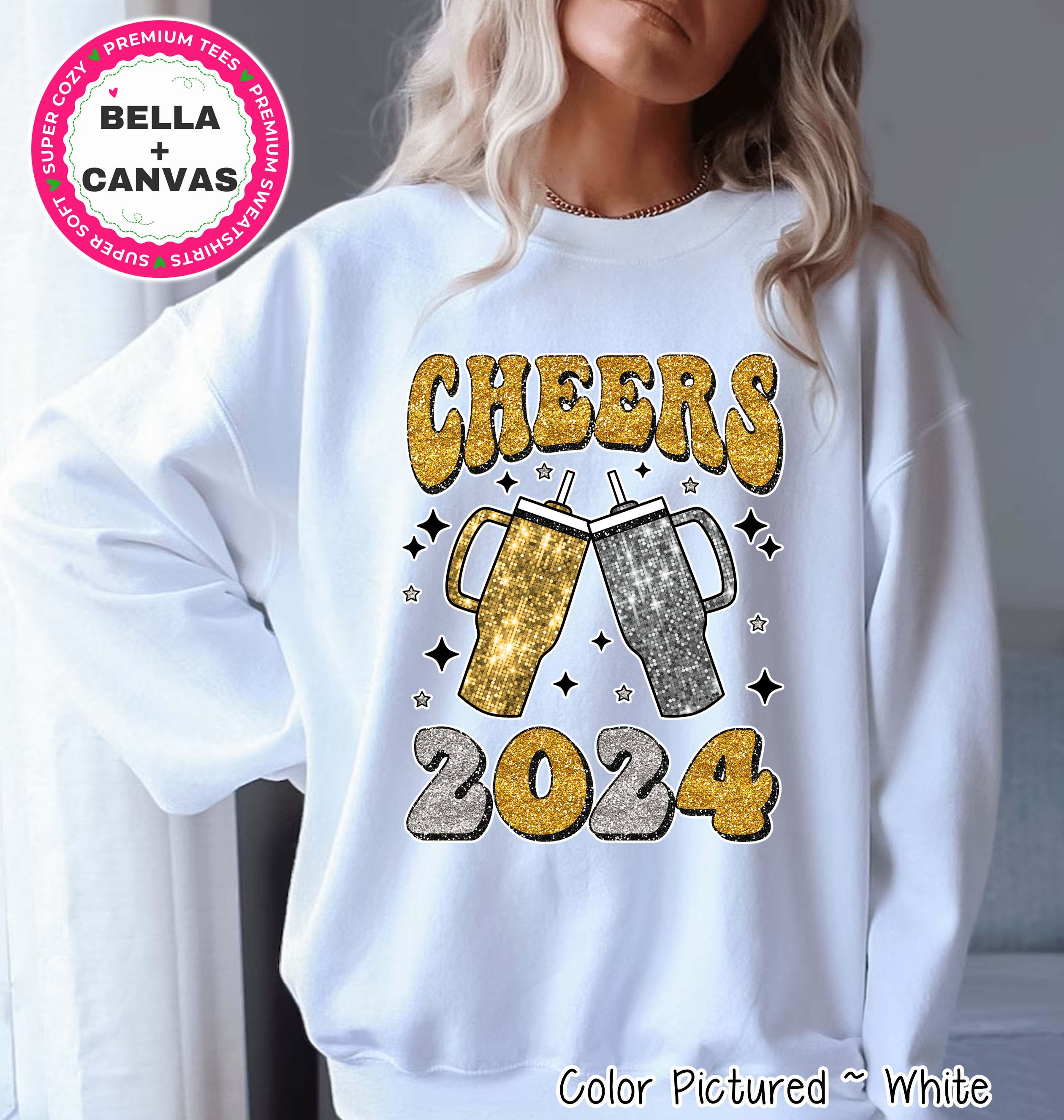 Tumbler Cheers 2024 New Year Tee or Sweatshirt