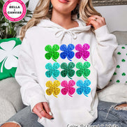 Faux Sequin Clovers St Patricks Day Tee or Sweatshirt