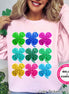 Faux Sequin Clovers St Patricks Day Tee or Sweatshirt