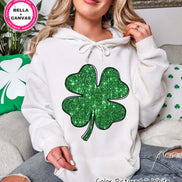 Faux Sequin Shamrock St Patricks Day Tee or Sweatshirt