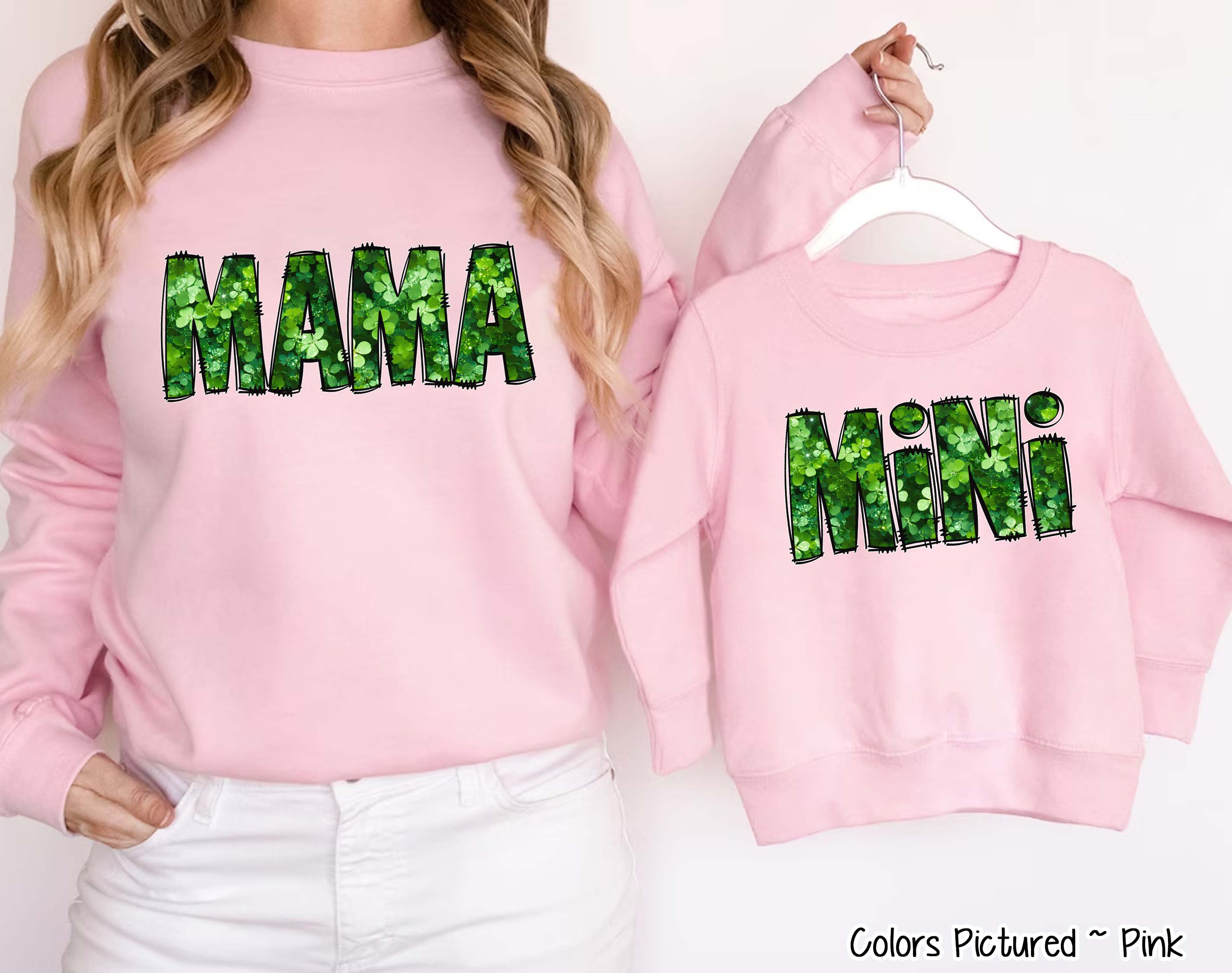 Mama and Mini Matching Clover St Patricks Tee or Sweatshirt