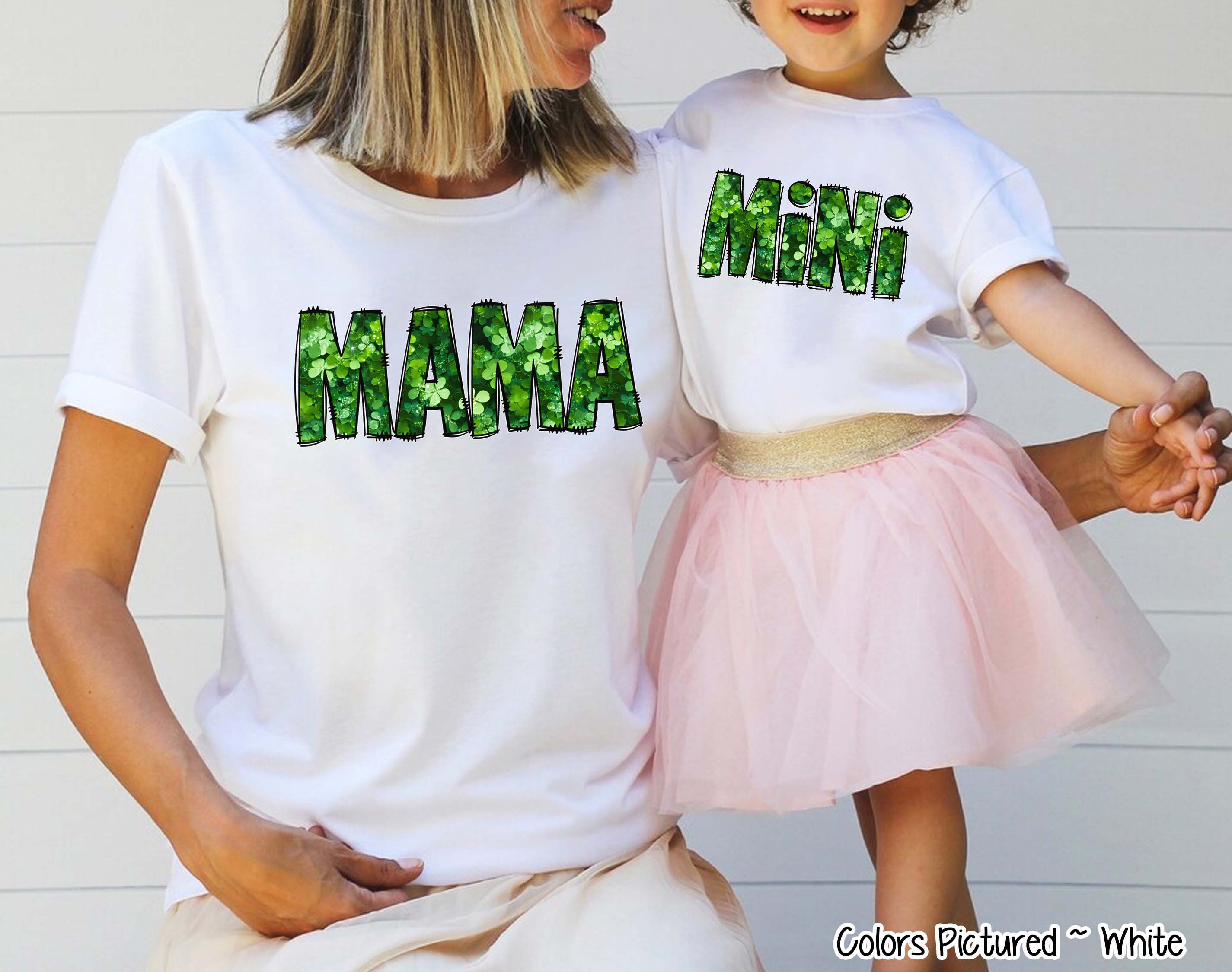 Mama and Mini Matching Clover St Patricks Tee or Sweatshirt