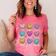 Faux Glitter Conversation Hearts Valentine Tee or Sweatshirt