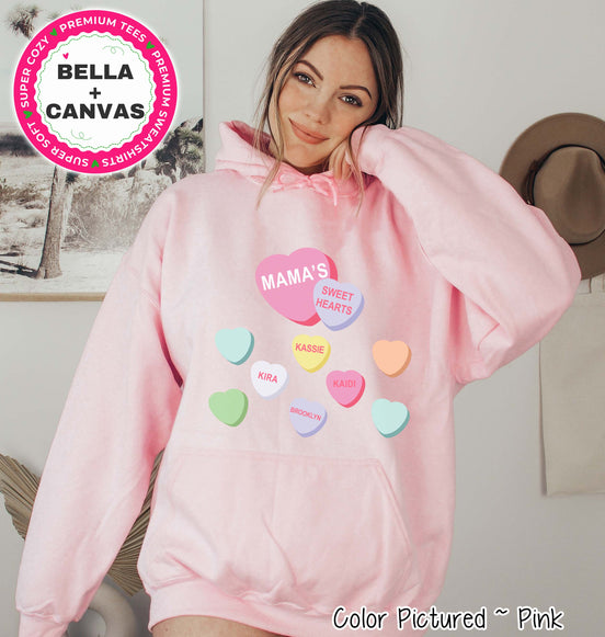 Personalized Candy Hearts Kids Names Valentine Tee or Sweatshirt