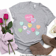 Personalized Candy Hearts Kids Names Valentine Tee or Sweatshirt