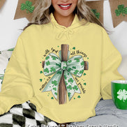 Coquette Cross All Things are Possible St Patricks Day Tee or Sweatshirt