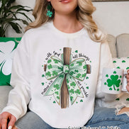 Coquette Cross All Things are Possible St Patricks Day Tee or Sweatshirt