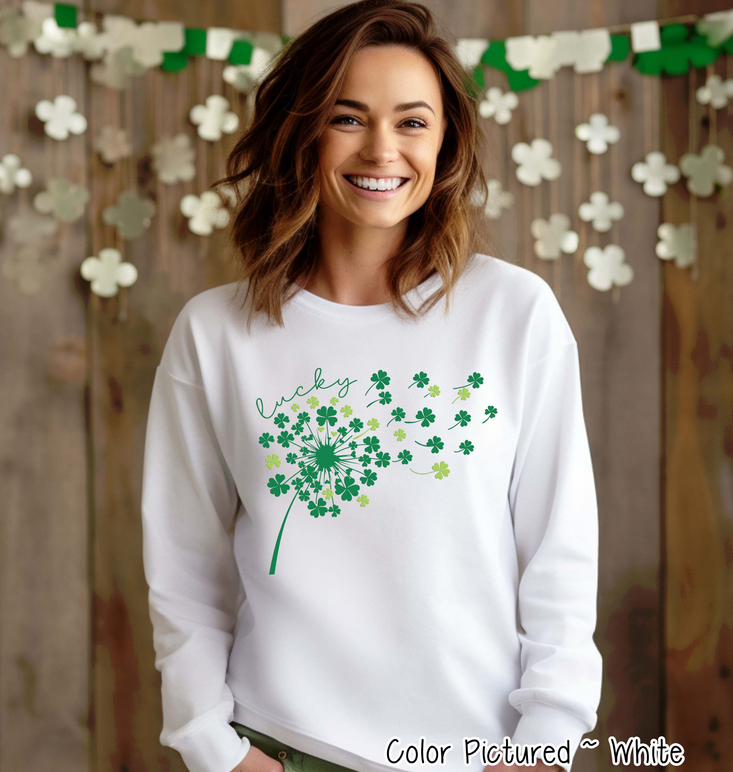 Lucky Dandelion St Patricks Day Tee or Sweatshirt