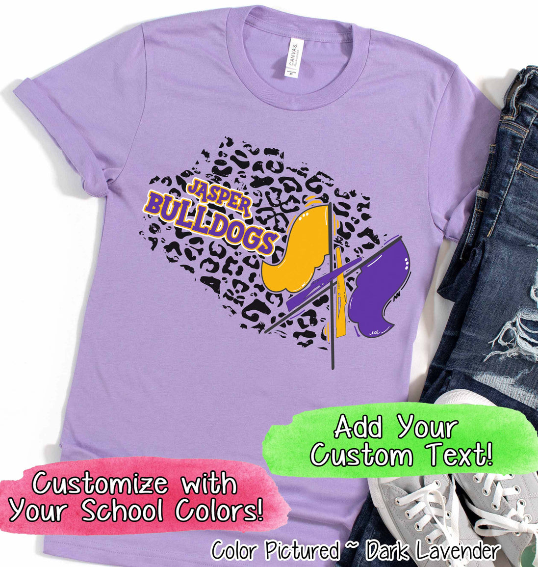 Personalized Leopard Color Guard Fan Tee