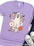 Retro Floral Ghost Cute Halloween Tee