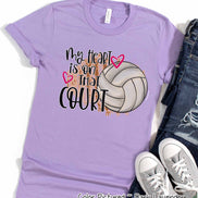 My Heart is On That Court Volleyball Mom Tee