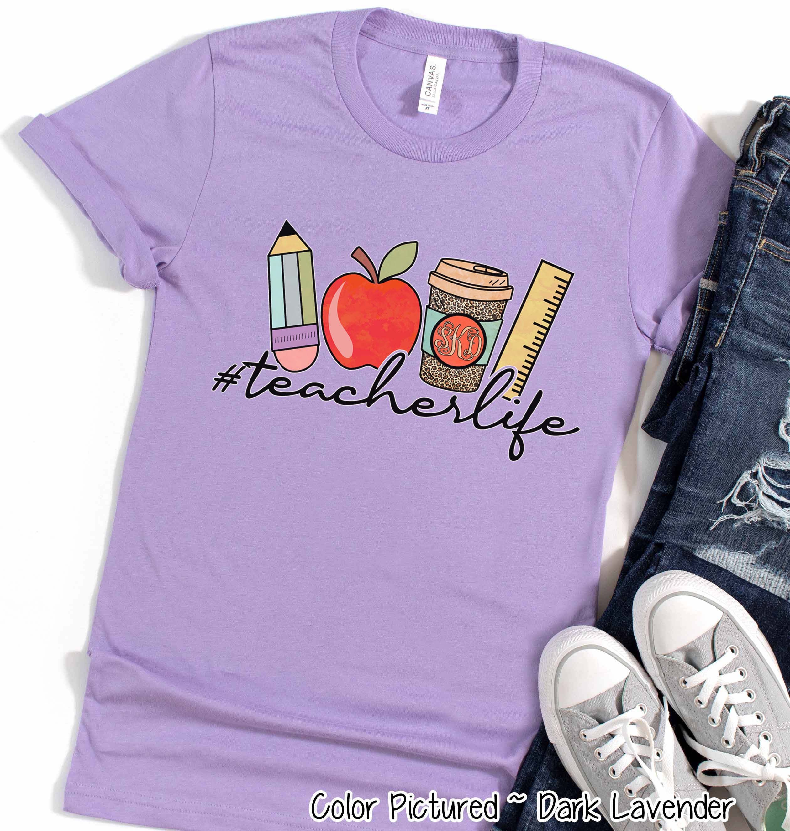 Monogram Teacher Life Tee