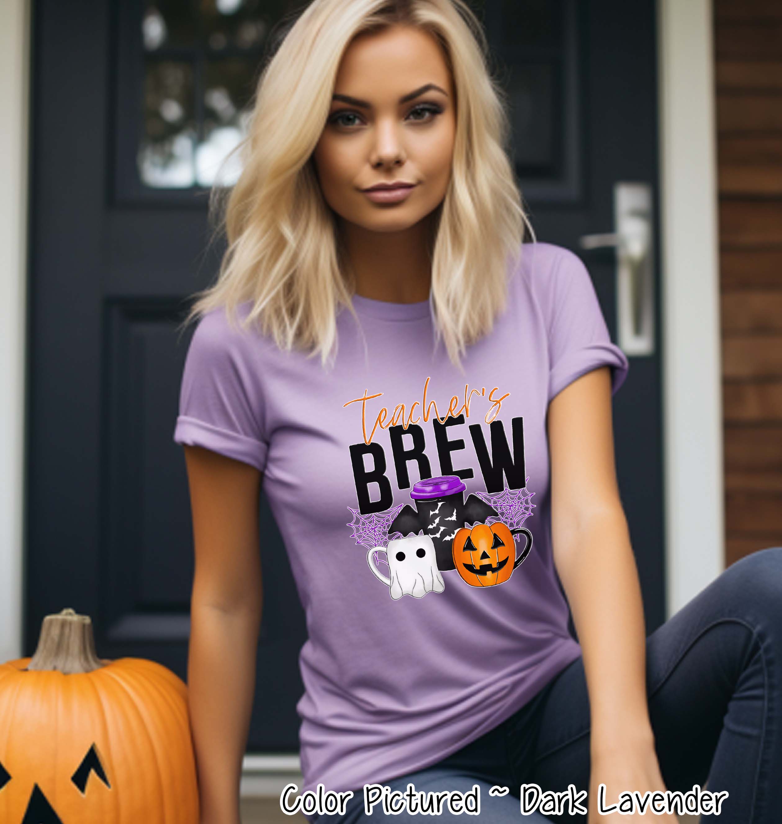 Teacher's Brew Coffee Lovers Teacher Halloween Tee