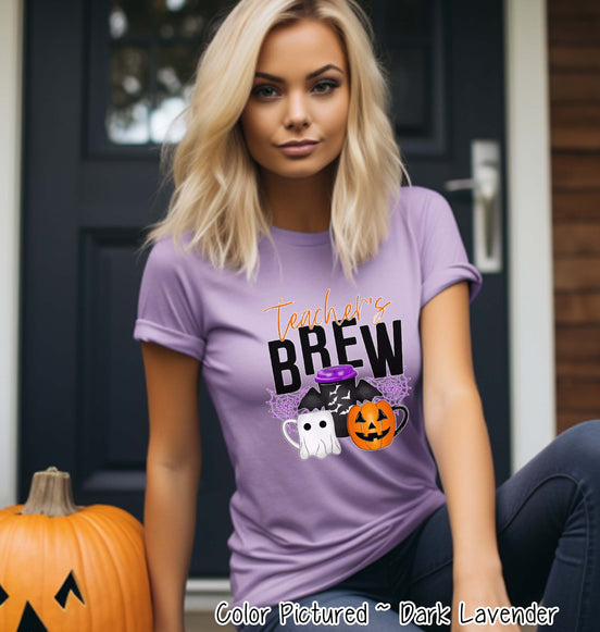 Teacher's Brew Coffee Lovers Teacher Halloween Tee