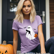 Ghost with Cat Halloween Tee