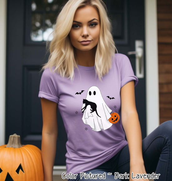 Ghost with Cat Halloween Tee