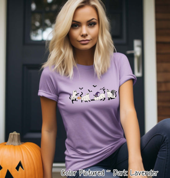 Ghost Cat Line Halloween Tee