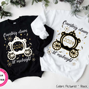 Disney Carriage Counting Down Till Midnight New Year Tee or Sweatshirt