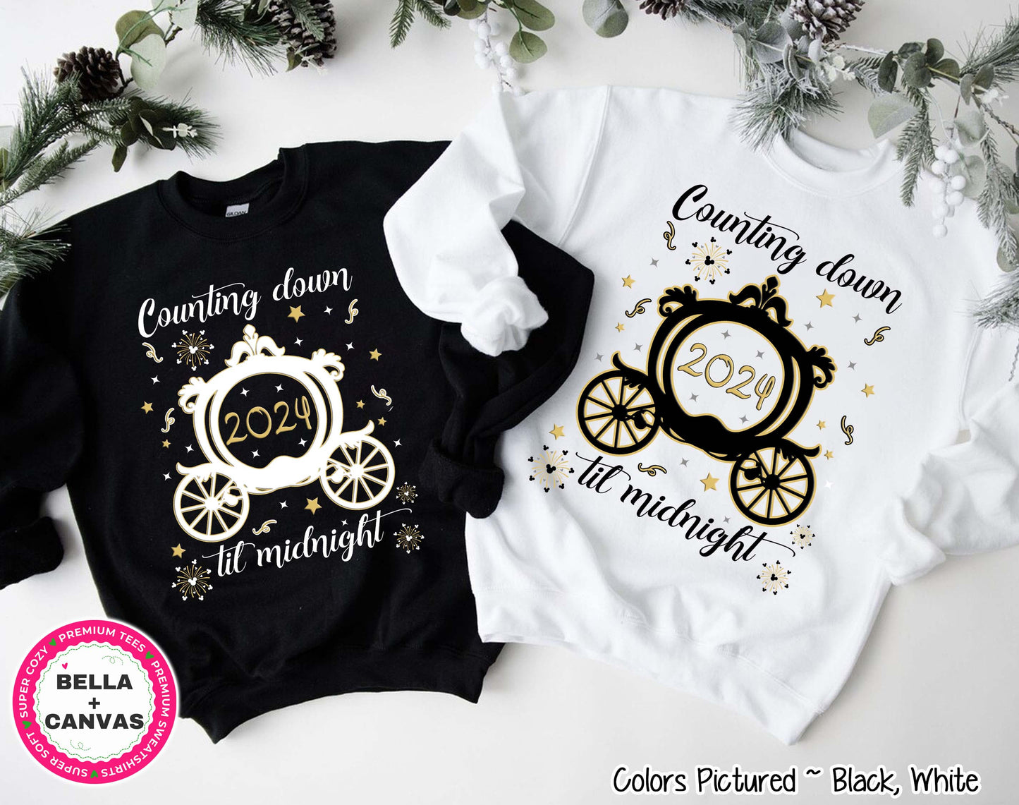 Disney Carriage Counting Down Till Midnight New Year Tee or Sweatshirt