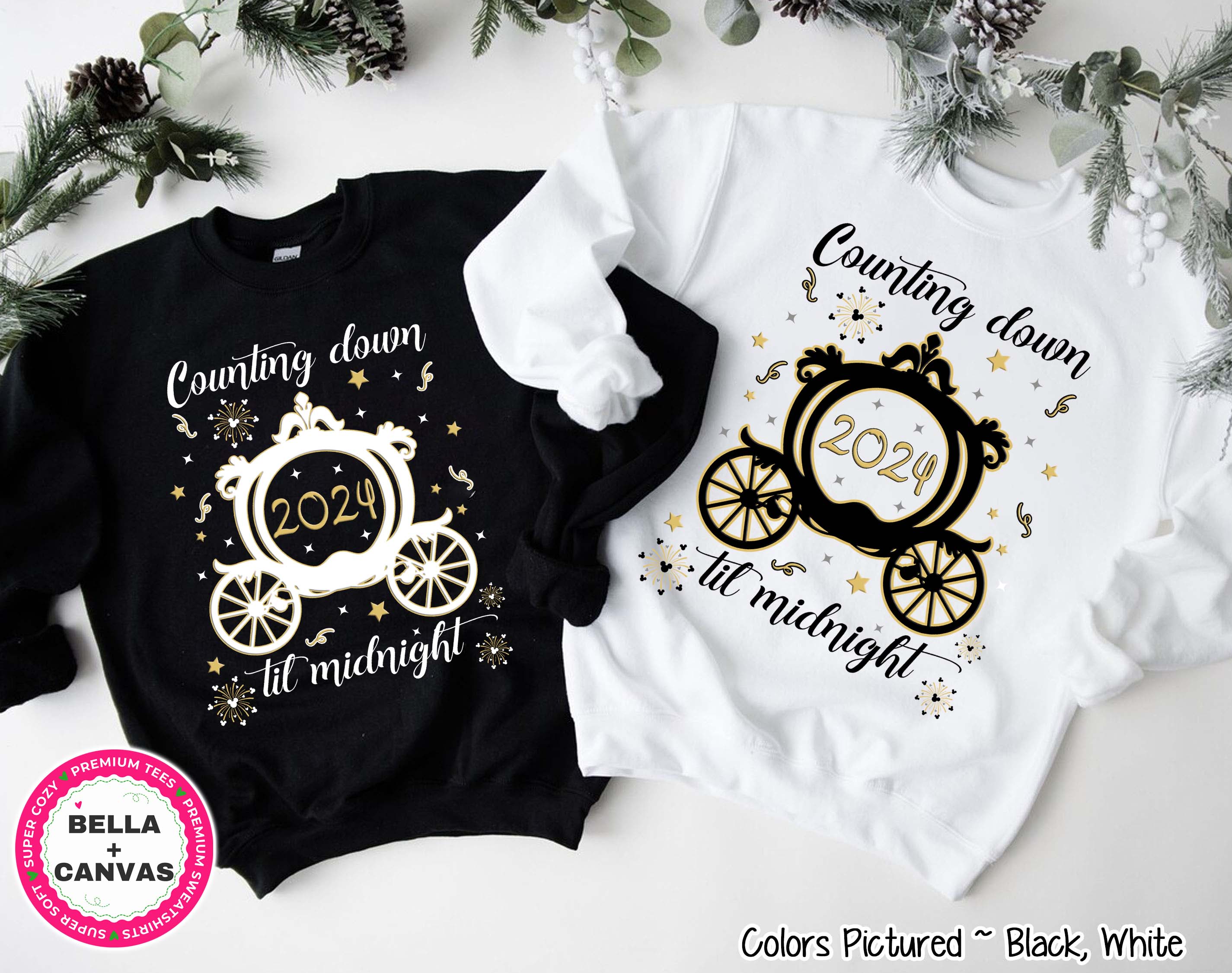 Disney Carriage Counting Down Till Midnight New Year Tee or Sweatshirt