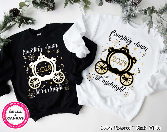 Disney Carriage Counting Down Till Midnight New Year Tee or Sweatshirt