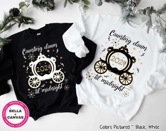 Disney Carriage Counting Down Till Midnight New Year Tee or Sweatshirt