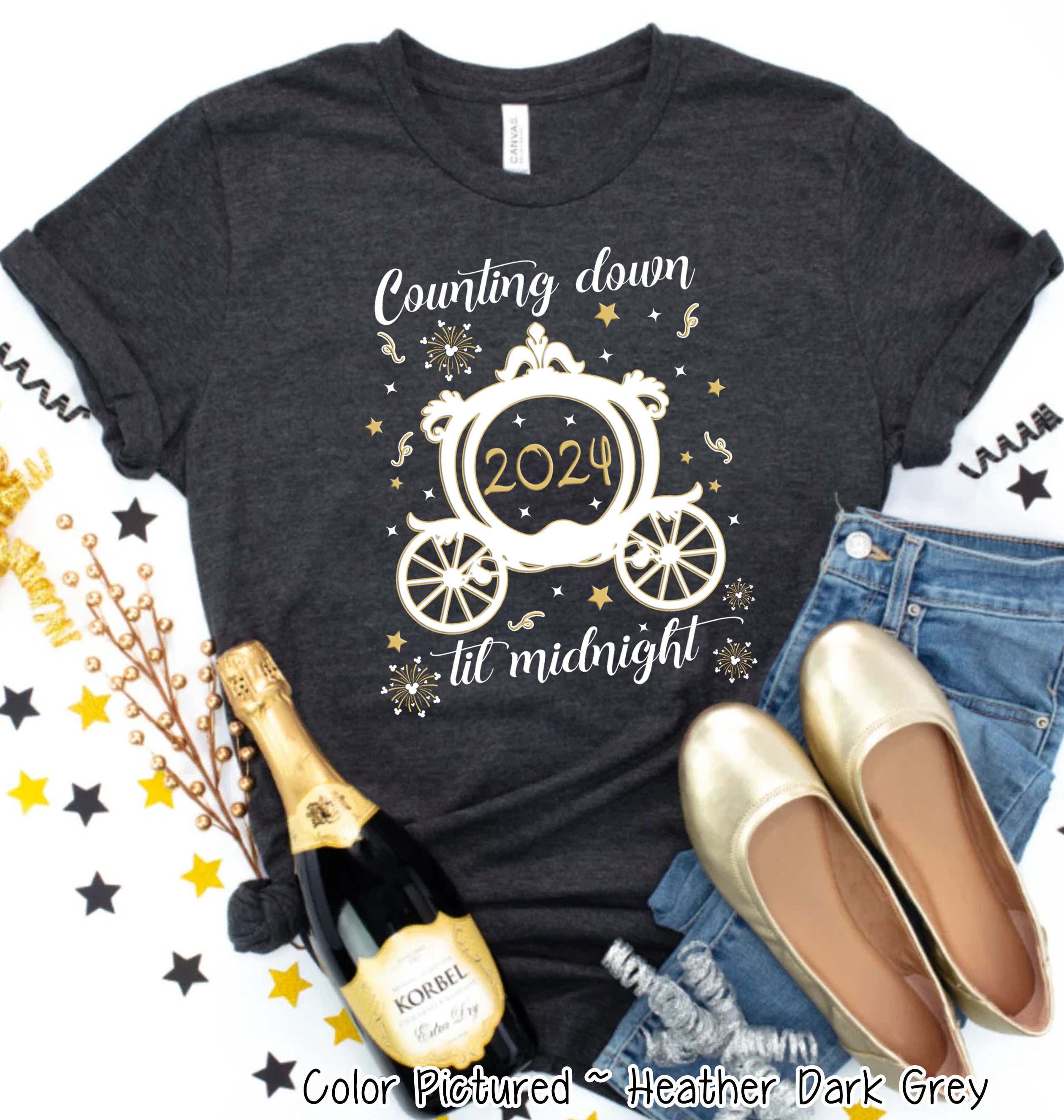 Disney Carriage Counting Down Till Midnight New Year Tee or Sweatshirt