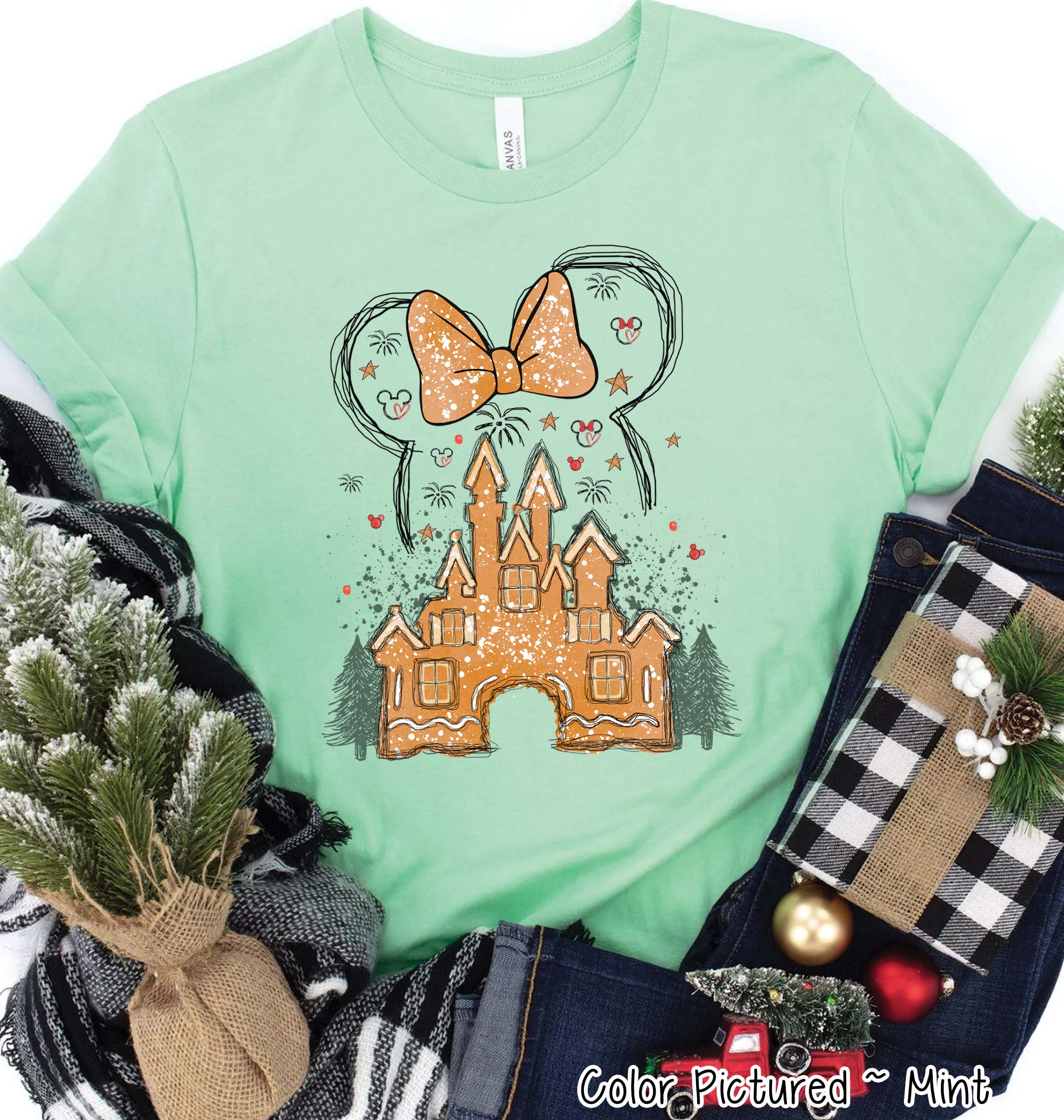 Disney Gingerbread Castle Christmas Tee or Sweatshirt