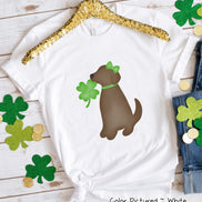 Brown Lab Girl with Bow St Patricks Day Tee