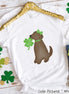 Brown Lab Girl with Bow St Patricks Day Tee