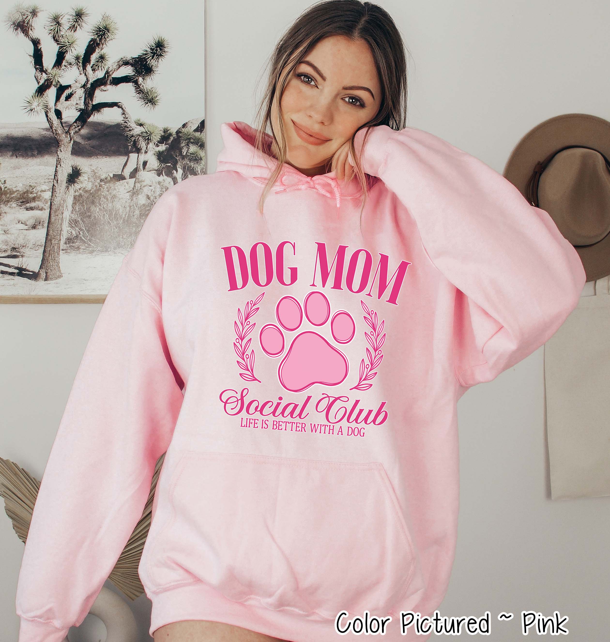 Dog Mom Pink Social Club Tee or Sweatshirt