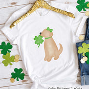 Yellow Lab Girl with Bow St Patricks Day Tee