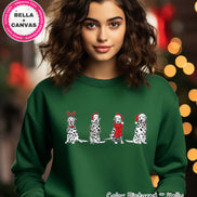Christmas Dalmatians with Santa Hats Tee or Sweatshirt