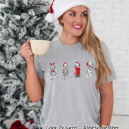 Christmas Dalmatians with Santa Hats Tee or Sweatshirt