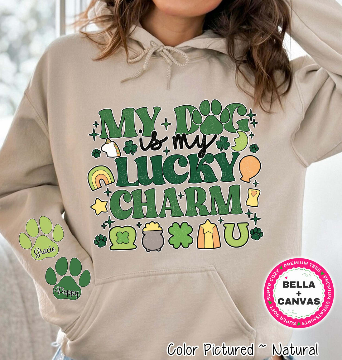 Personalized My Dog Is My Lucky Charm St Patricks Day Tee or Sweatshirt