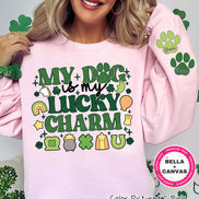 Personalized My Dog Is My Lucky Charm St Patricks Day Tee or Sweatshirt