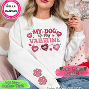 My Dog is My Valentine with Dog Name on Sleeve Tee or Sweatshirt