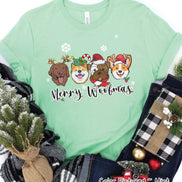 Merry Woofmas Cute Christmas Dog Tee or Sweatshirt