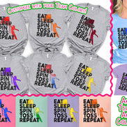 Personalized Eat Sleep Spin Toss Repeat Color Guard Tee