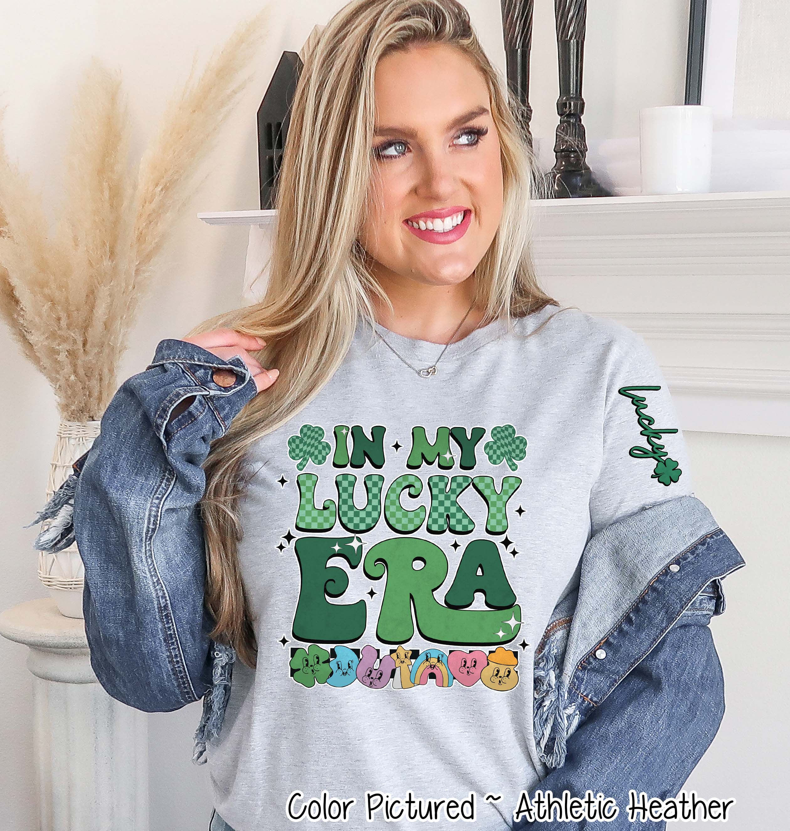 In My Lucky Era with Sleeve Print St Patricks Day Tee or Sweatshirt