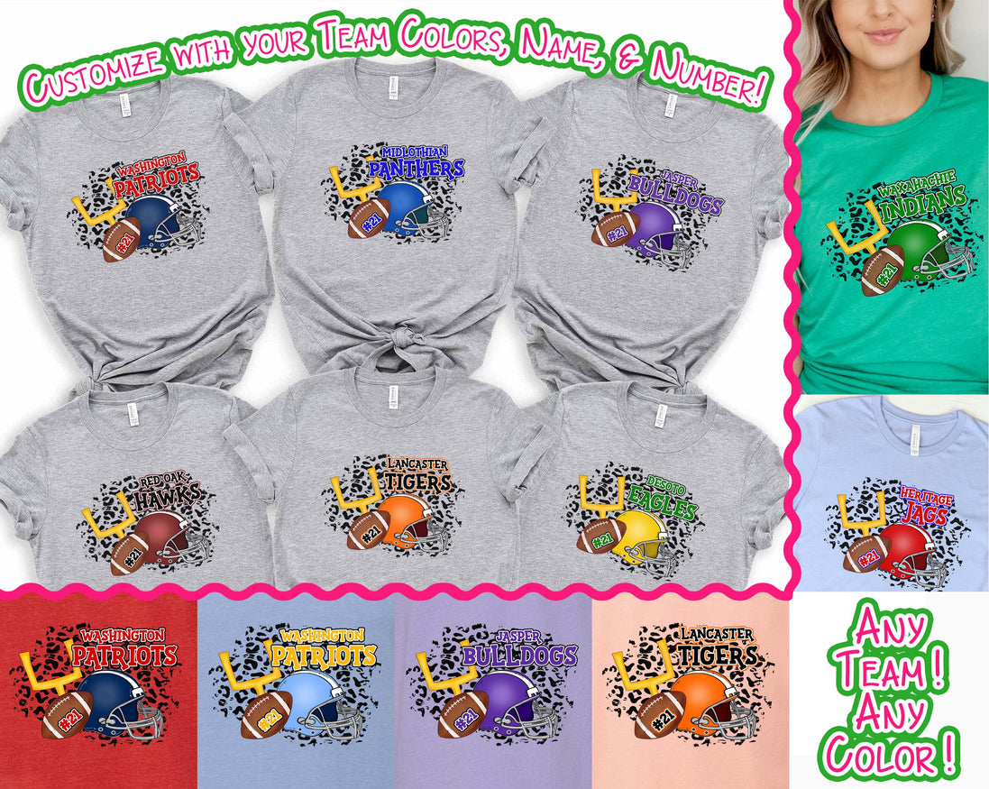 Personalized Leopard Football Game Day Fan Tee