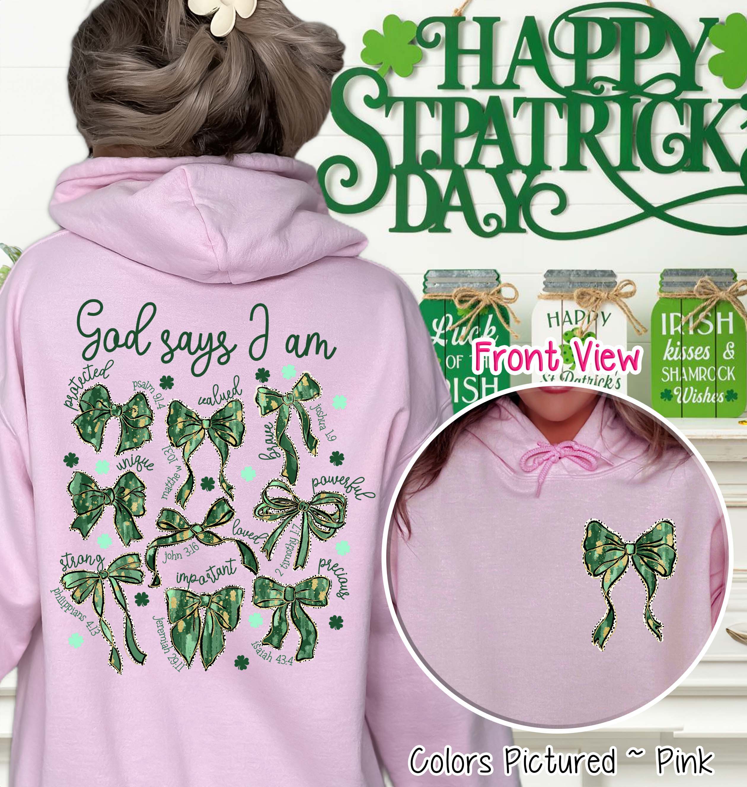 God Says Coquette 2 Sided St Patricks Day Tee or Sweatshirt