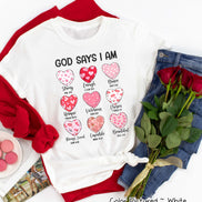 God Says I AM Hearts Valentine Tee or Sweatshirt