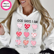 God Says I AM Hearts Valentine Tee or Sweatshirt